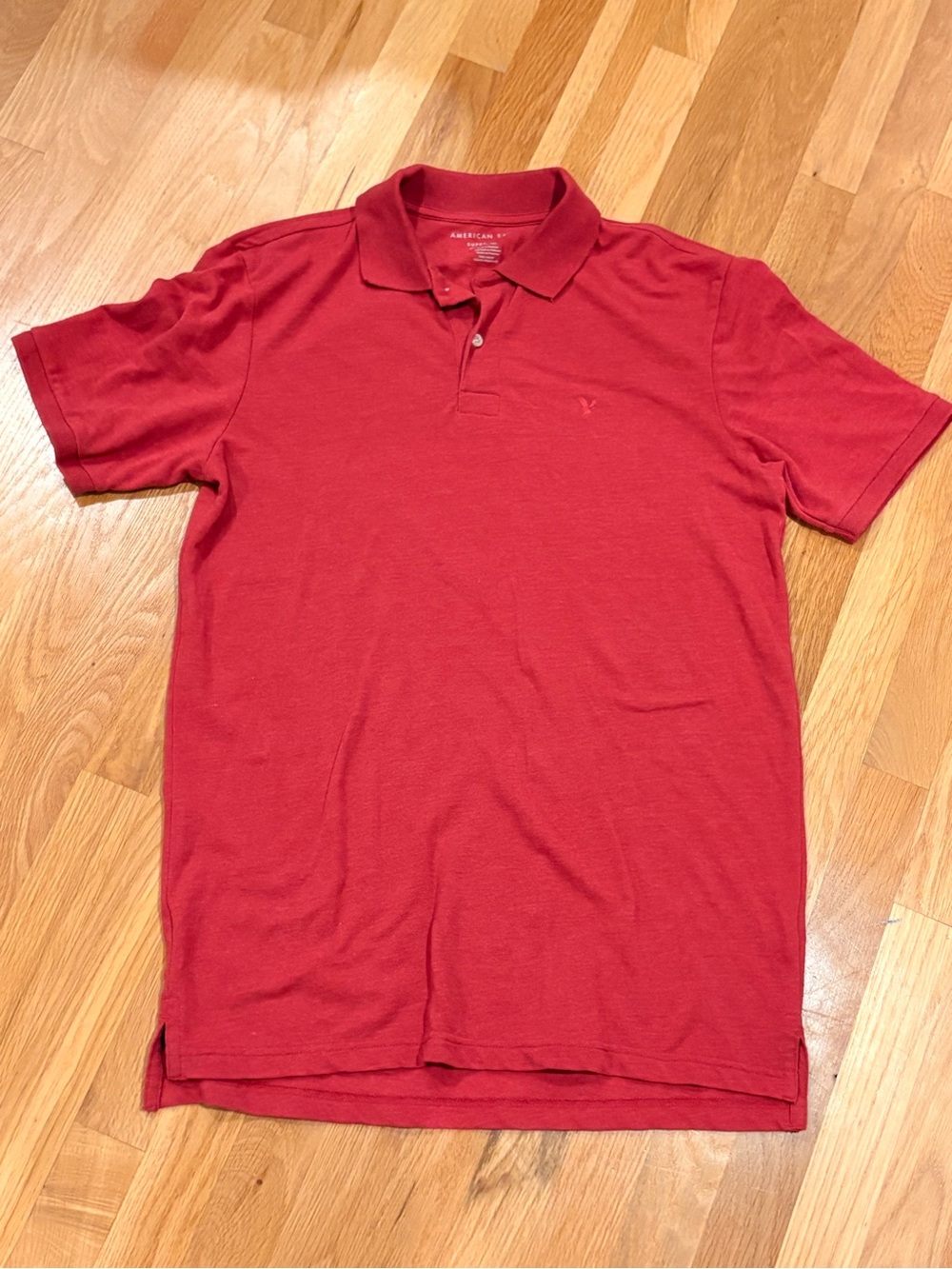 American Eagle Outfitters Men's Red Polo Shirt
